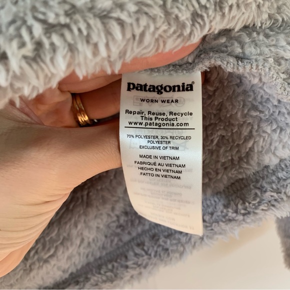 Patagonia Jacket Women’s Los Gatos 1/4 Zip Pullover Fuzzy Fleece Gray Size M - Picture 6 of 8